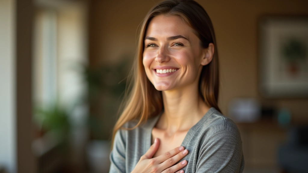 Person überwindet Selbstkritik und akzeptiert ihre Emotionen mit Mitgefühl