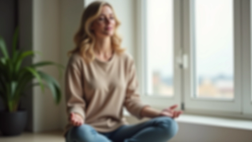 Person meditiert ruhig am Fenster und praktiziert Selbstmitgefühl und emotionale Selbstfürsorge